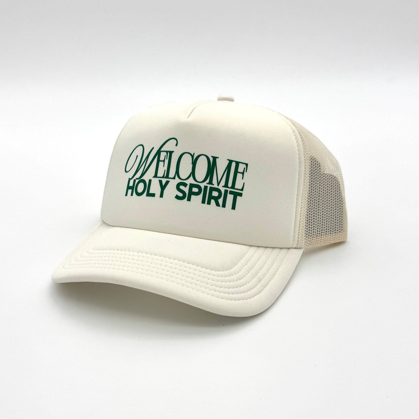 Welcome Holy Spirit Trucker Hat - Cream