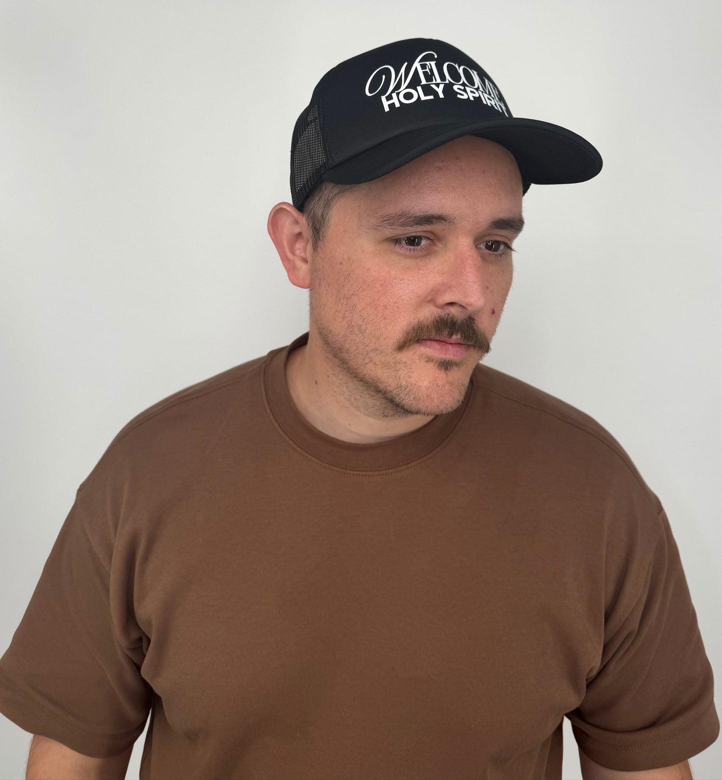 Welcome Holy Spirit Trucker Hat - Black