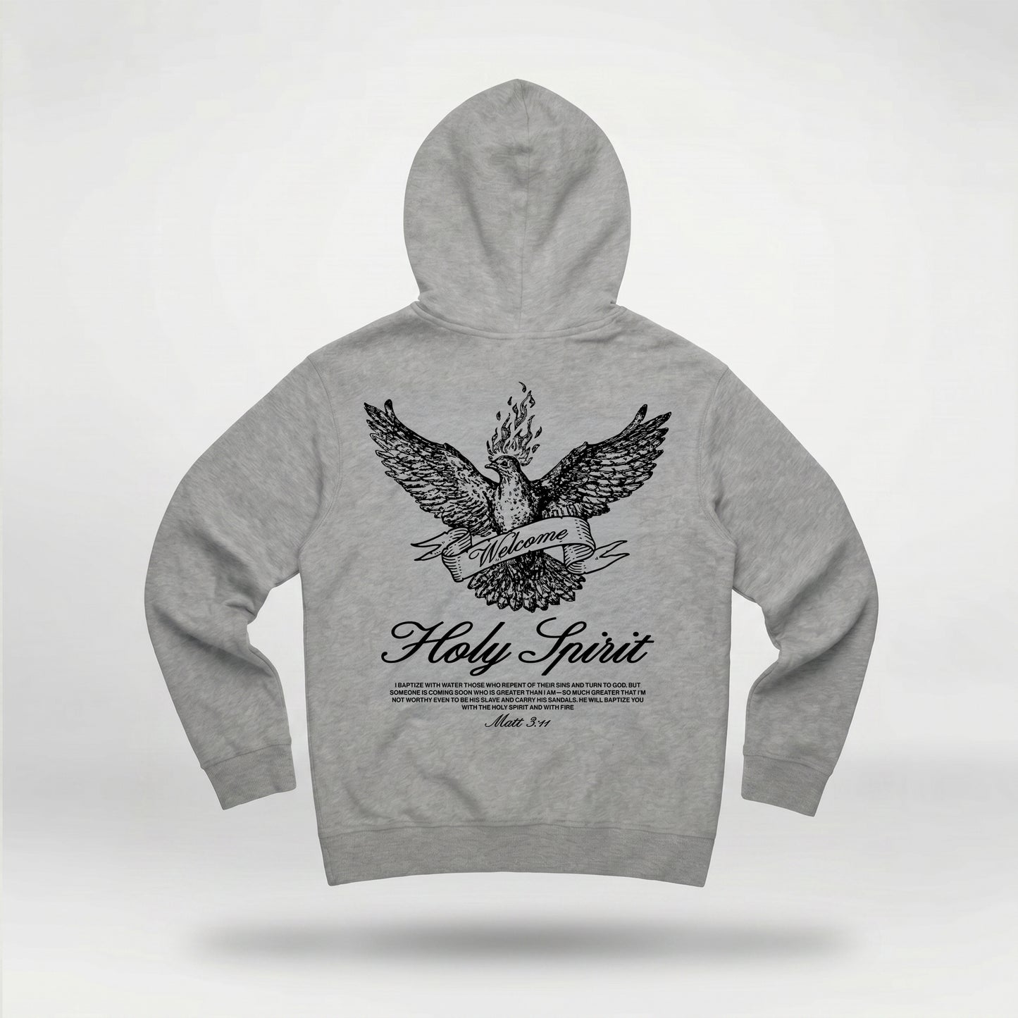 Welcome Holy Spirit Banner Hoodie - Heather Grey