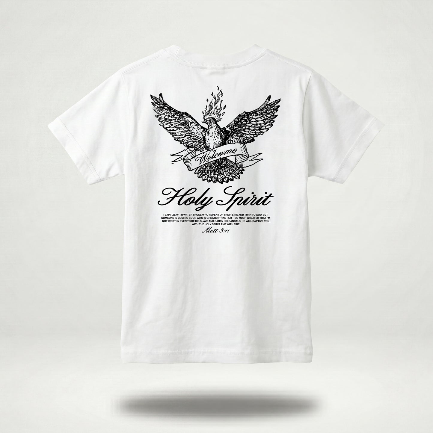 Welcome Holy Spirit Banner Tee - White