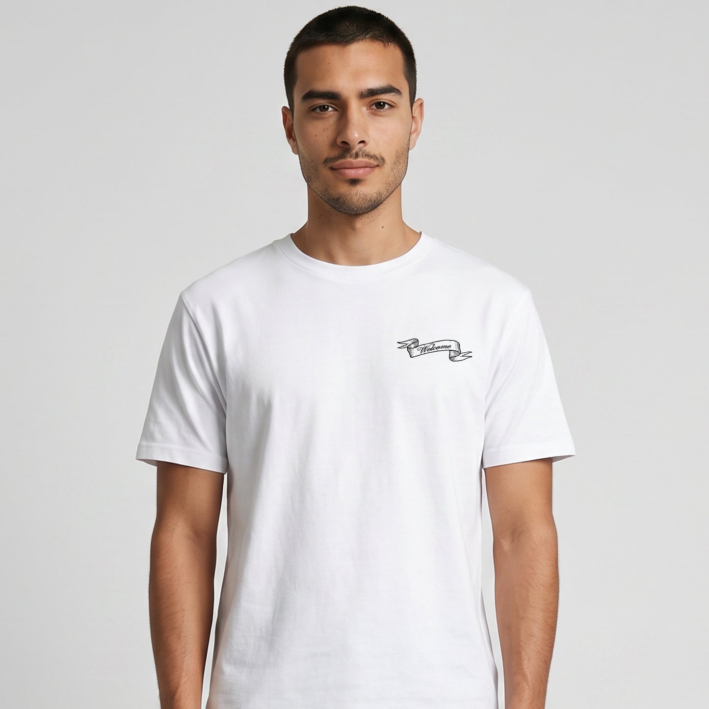 Welcome Holy Spirit Banner Tee - White